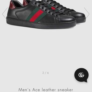 Authentic Gucci Men’s Ace leather sneaker
